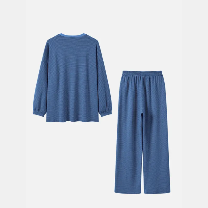 Women's Pajama Sets Oversized Wide Leg Striped Two Piece Set