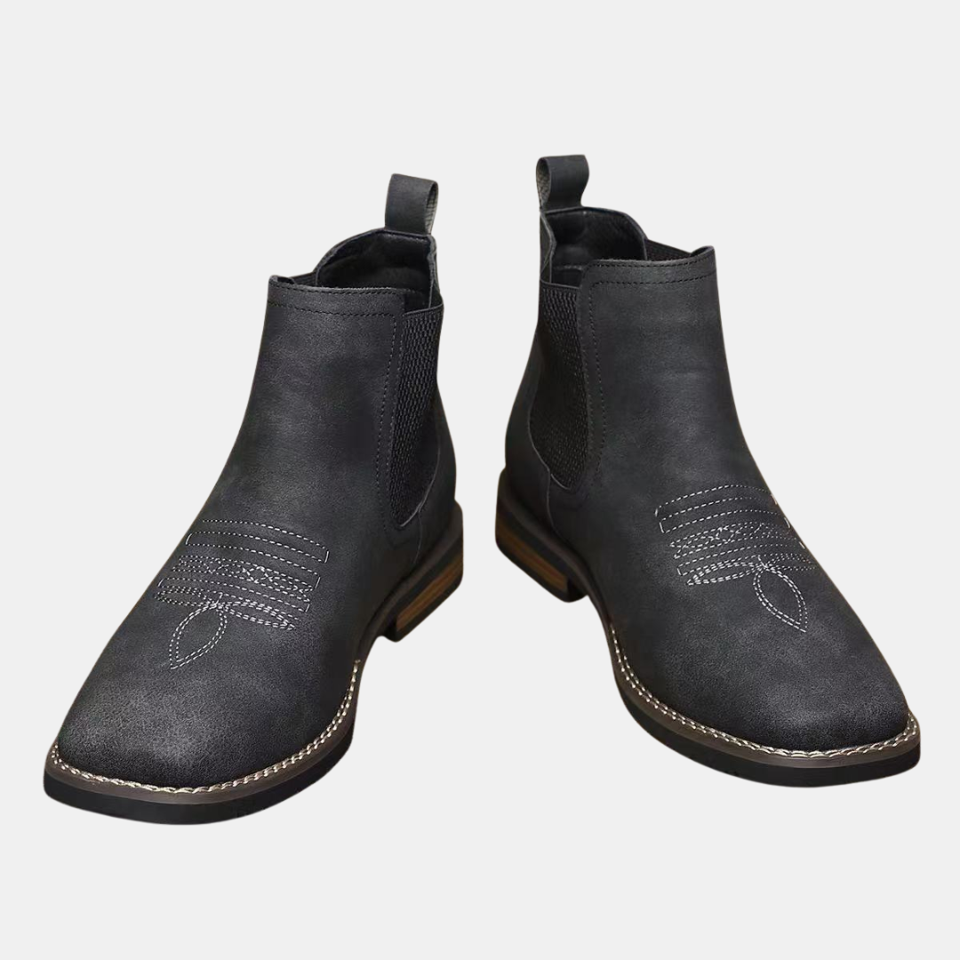 Men's Chelsea Boots Slip On Suede Block Heel Ankle Boot