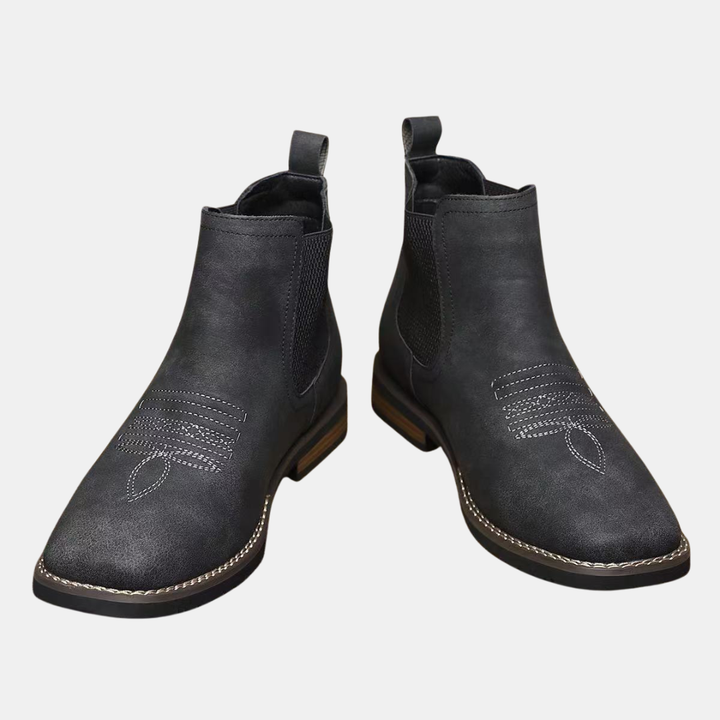 Men's Chelsea Boots Slip On Suede Block Heel Ankle Boot