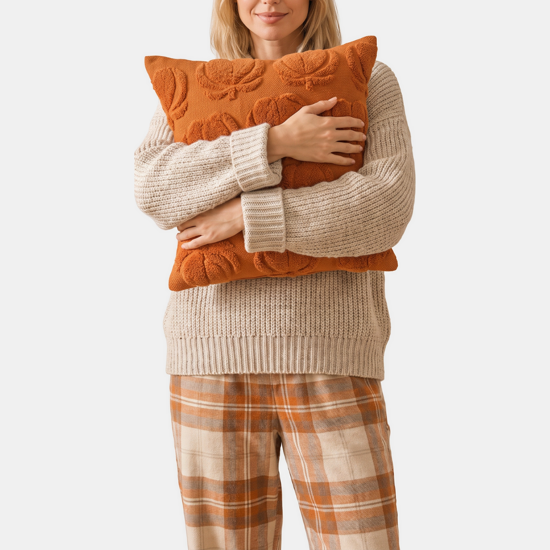 Tufted Pumpkin Fringed Tassel Halloween Throw Pillow Covers