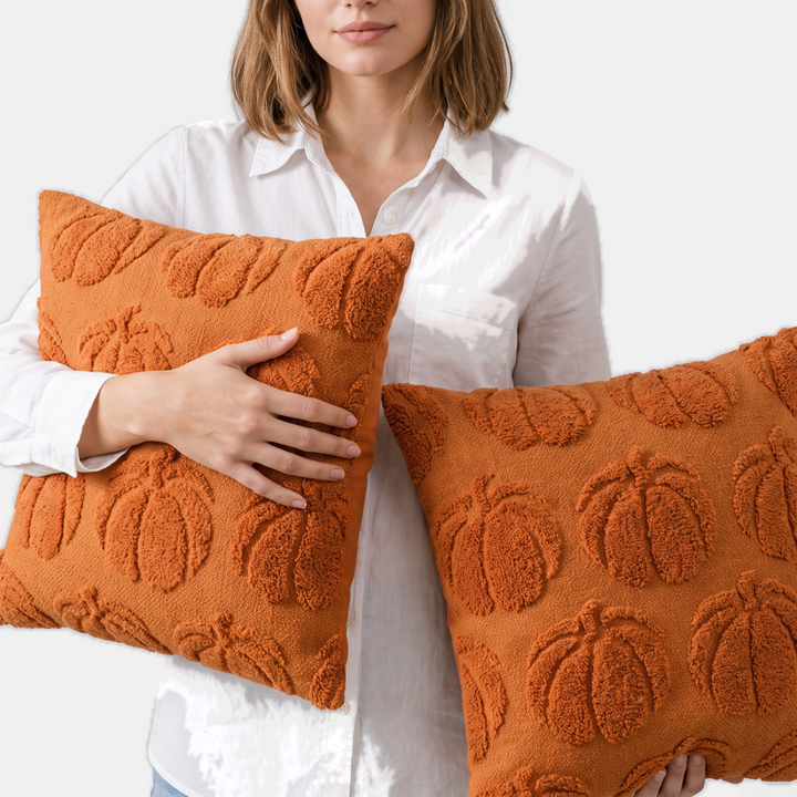 Tufted Pumpkin Fringed Tassel Halloween Throw Pillow Covers