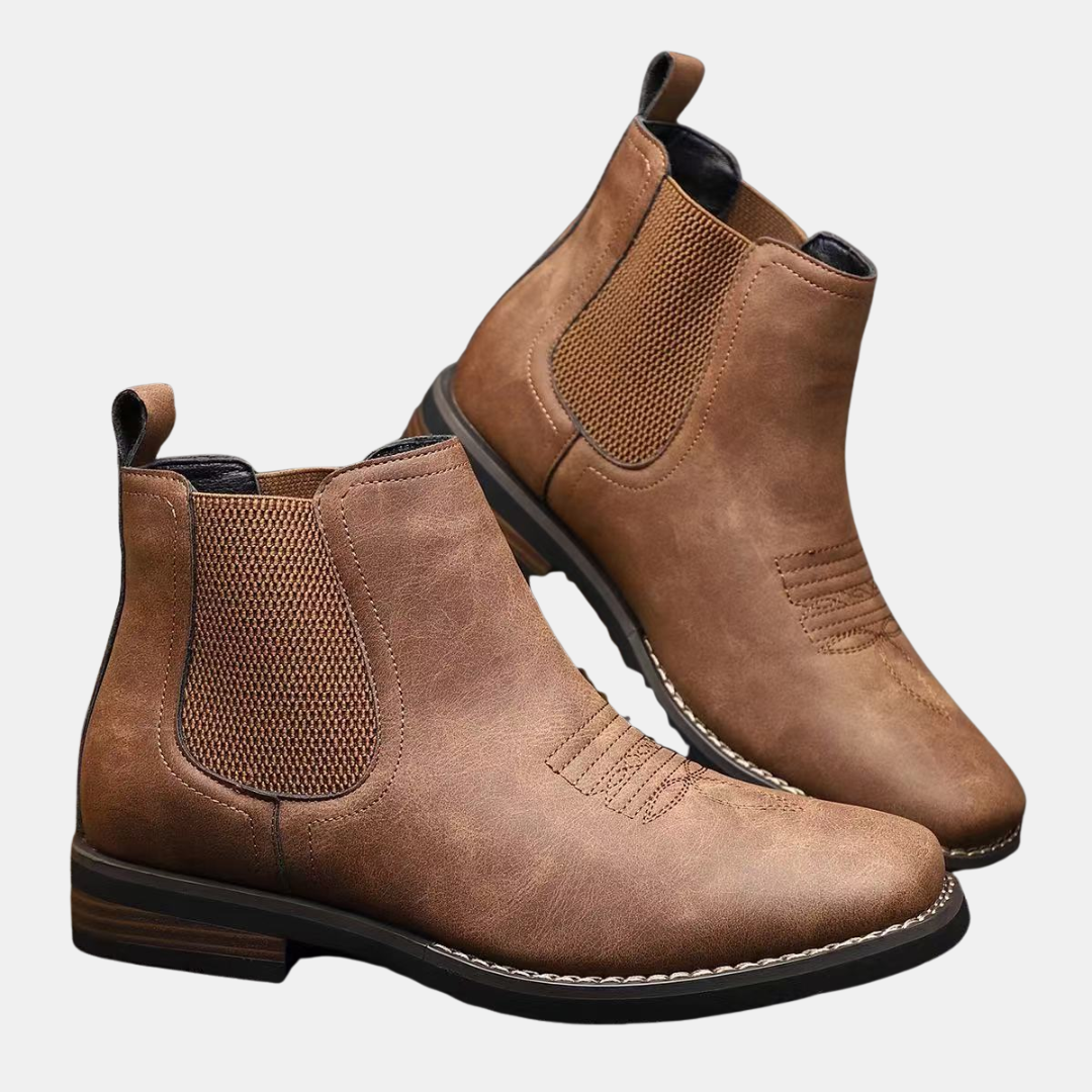 Men's Chelsea Boots Slip On Suede Block Heel Ankle Boot
