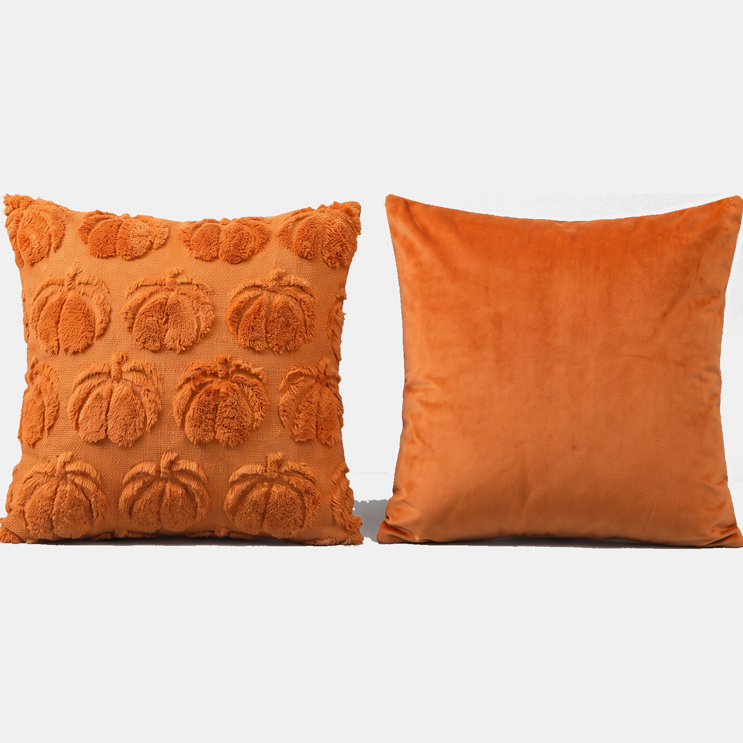 Tufted Pumpkin Fringed Tassel Halloween Throw Pillow Covers