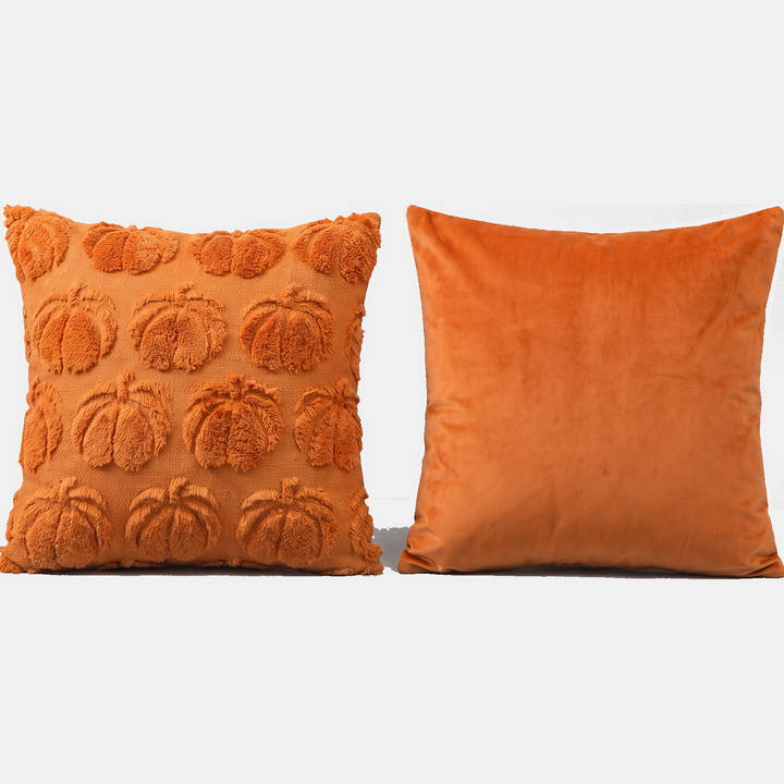Tufted Pumpkin Fringed Tassel Halloween Throw Pillow Covers