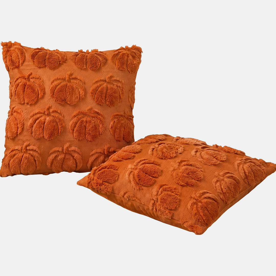 Tufted Pumpkin Fringed Tassel Halloween Throw Pillow Covers