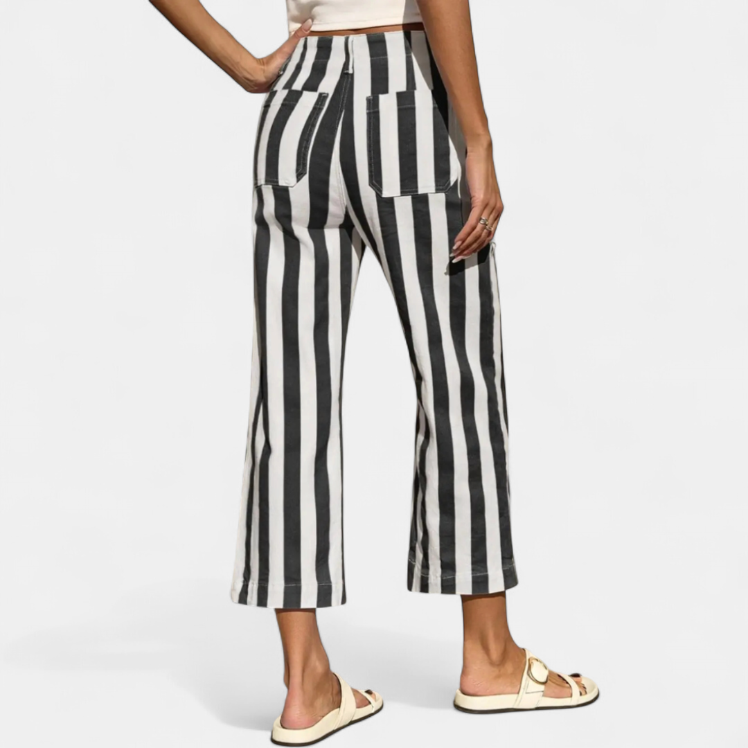 VIVECA™ – 3D Striped Print Casual Jeans