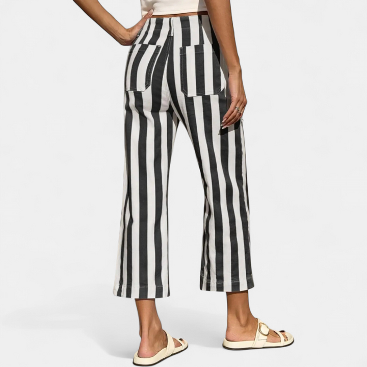 VIVECA™ – 3D Striped Print Casual Jeans