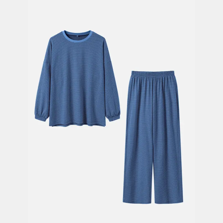 Women's Pajama Sets Oversized Wide Leg Striped Two Piece Set