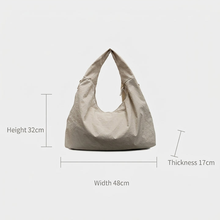 Women's Slouchy Hobo Shoulder Bag with Triple Zip Pockets