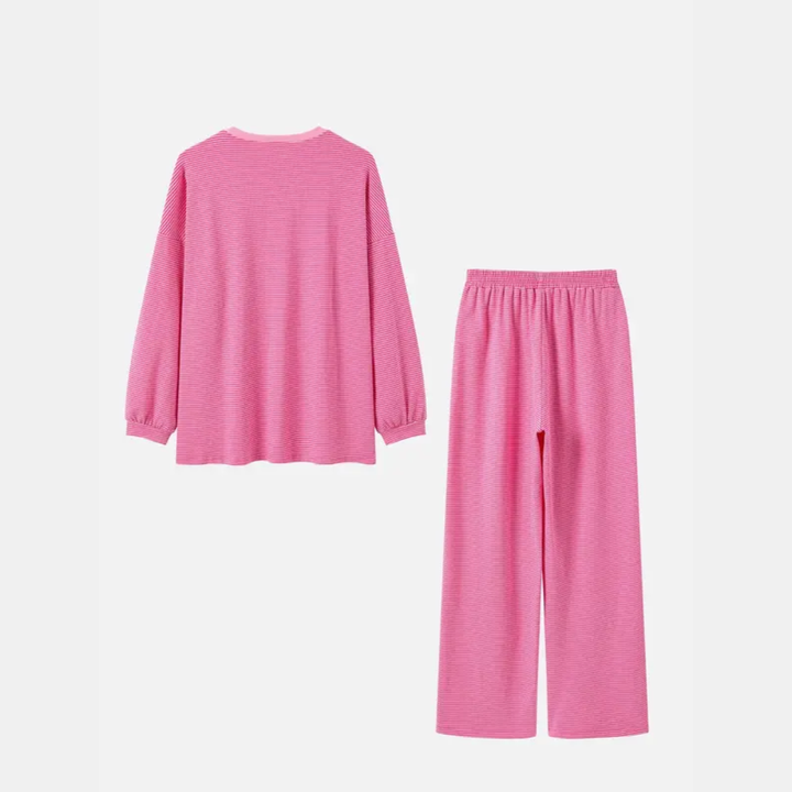 Women's Pajama Sets Oversized Wide Leg Striped Two Piece Set
