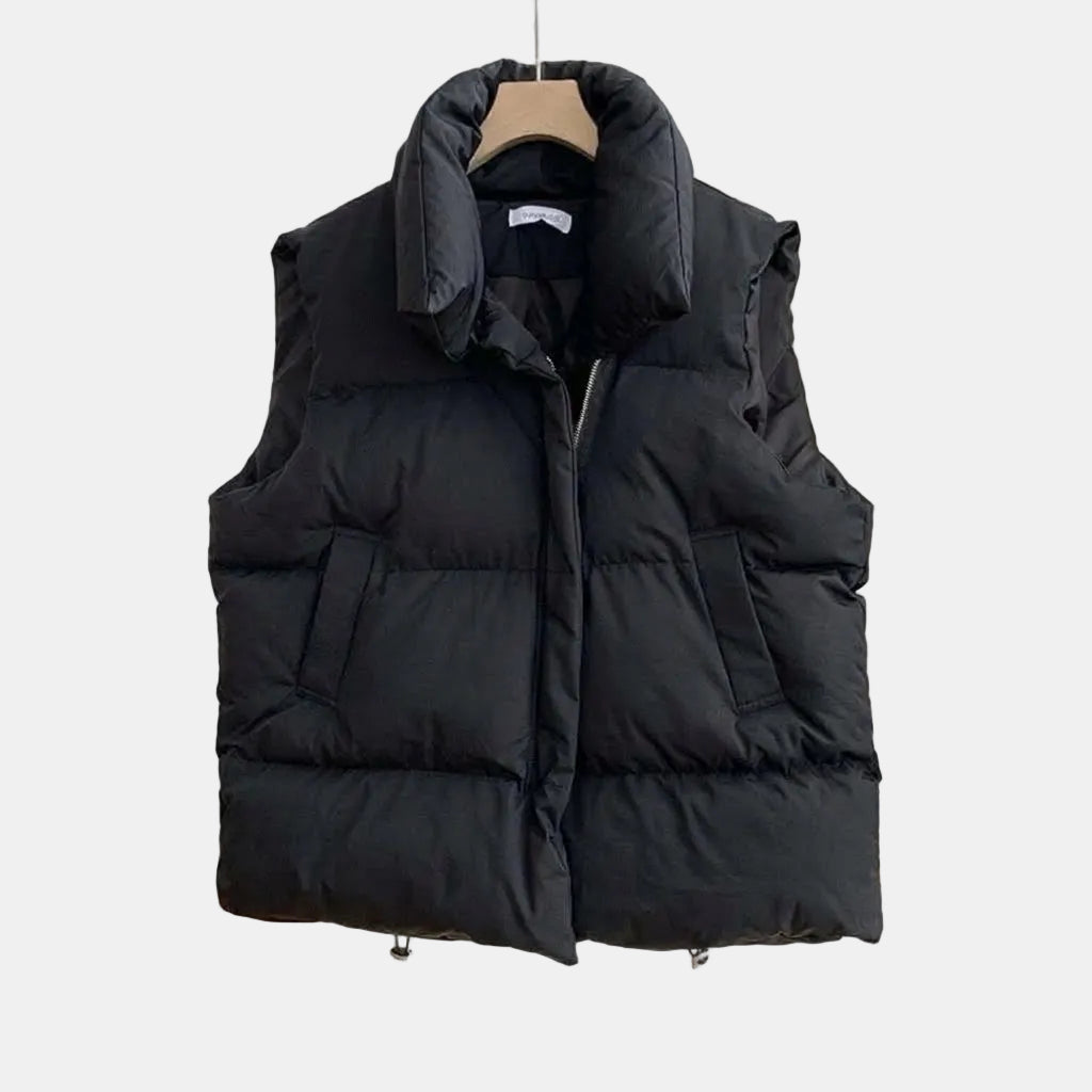Women's Quilted Puffer Vest Sleeveless Stand Collar Gilet