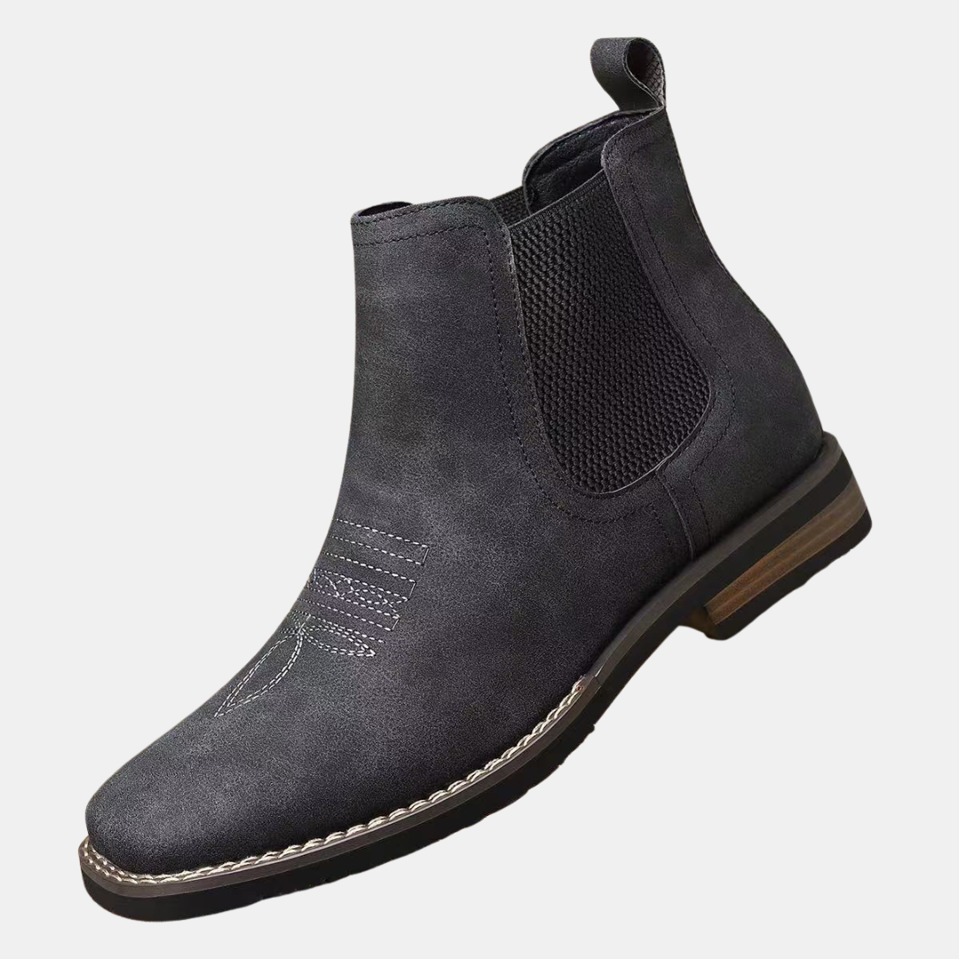 Men's Chelsea Boots Slip On Suede Block Heel Ankle Boot