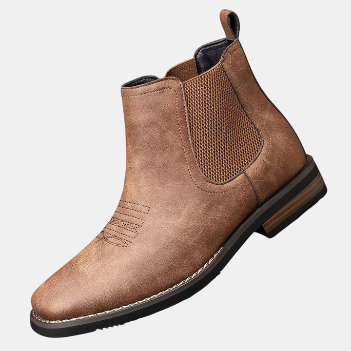 Men's Chelsea Boots Slip On Suede Block Heel Ankle Boot