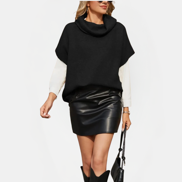 Women's Turtleneck Batwing Sleeve Oversized Knit Sweater