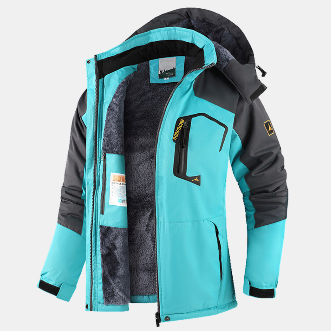 Women's Fleece Lined Hooded Zip Up Windbreaker Jacket