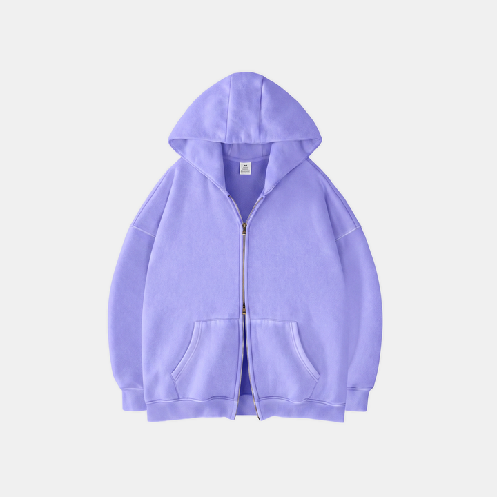 Women's Double Zip Up Hoodie Oversized Fleece Sweatshirt