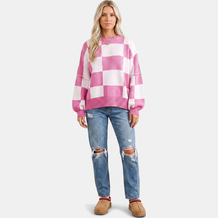 Women's Oversized Balloon Sleeve Chunky Knit Sweater