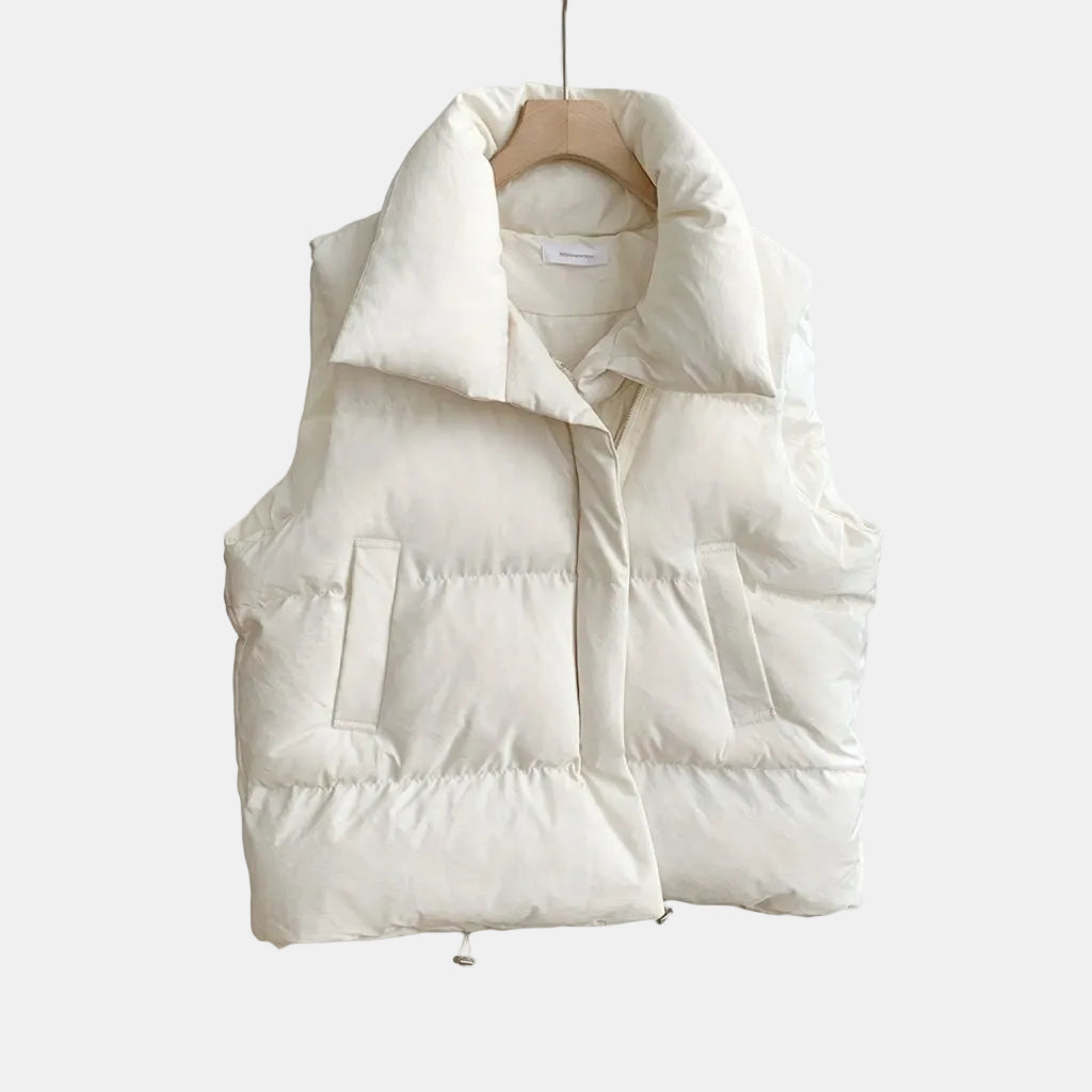 Women's Quilted Puffer Vest Sleeveless Stand Collar Gilet