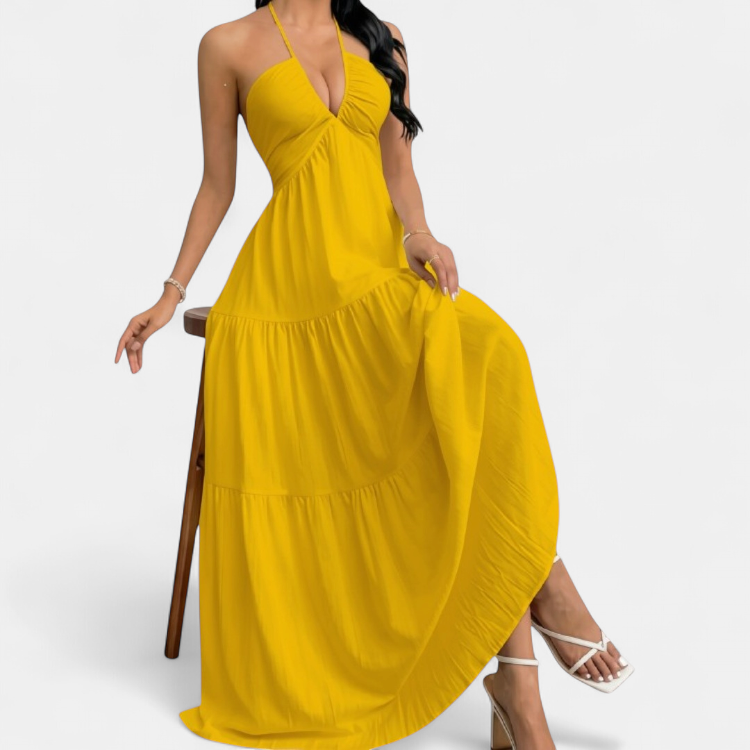 ZARA™ – Sexy Halter Tie-Back Maxi Dress
