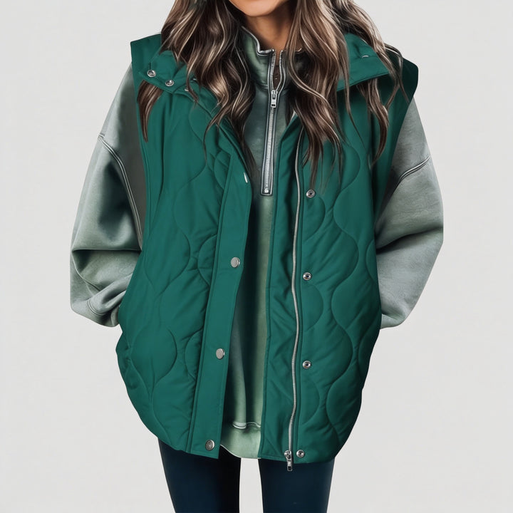 OLIVIA | Women's Casual Oversized Puffer Vest with Stand Collar
